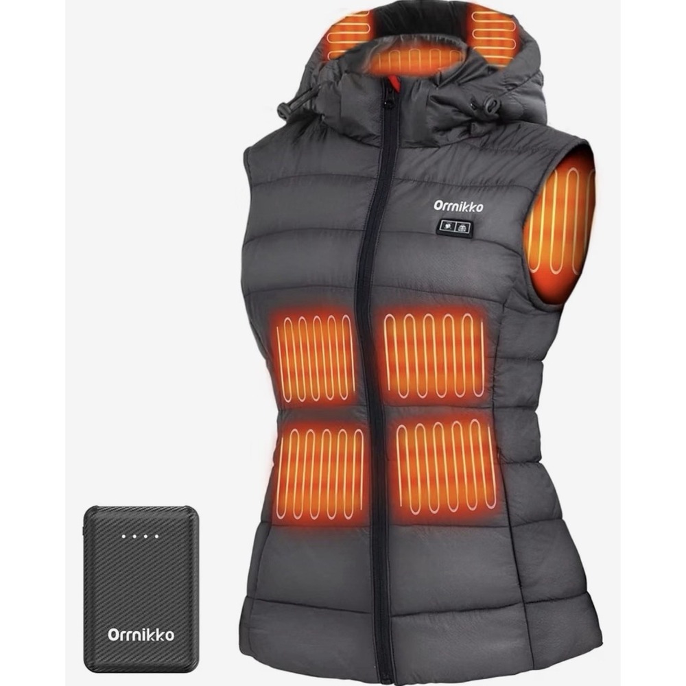 Orrnikko Heated Vest Women Detachable Heated Hood, With 7.4V 16000mAh Battery L